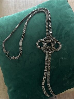 Simply Vera Vera Wang Black and Silver Knotted Tassel Necklace